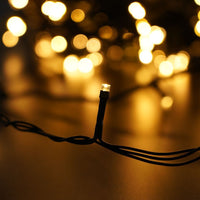 Modee Guirlande Lumineuse LED de Noël 100LED 10m Blanc Chaud 2550K IP44 Fil Vert avec Prise Adaptateur