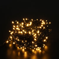 Modee Guirlande Lumineuse LED de Noël 100LED 10m Blanc Chaud 2550K IP44 Fil Vert avec Prise Adaptateur