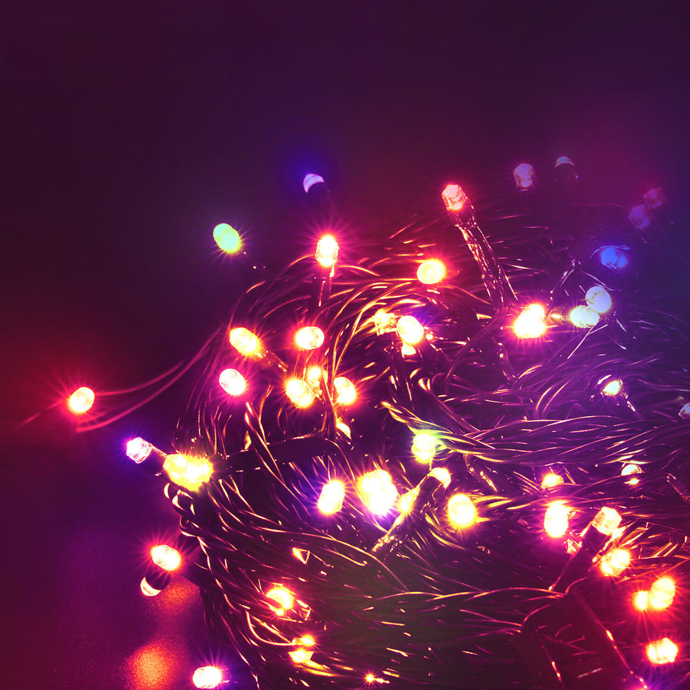 Guirlande lumineuse de Noël LED Modee 10m 100 LED multicolores avec adaptateur IP44 fil vert 8 modes