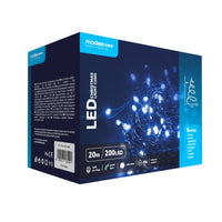 Guirlande lumineuse de Noël LED Modee 200LED 20m blanc froid 10000K IP44 avec adaptateur pour décorations extérieures