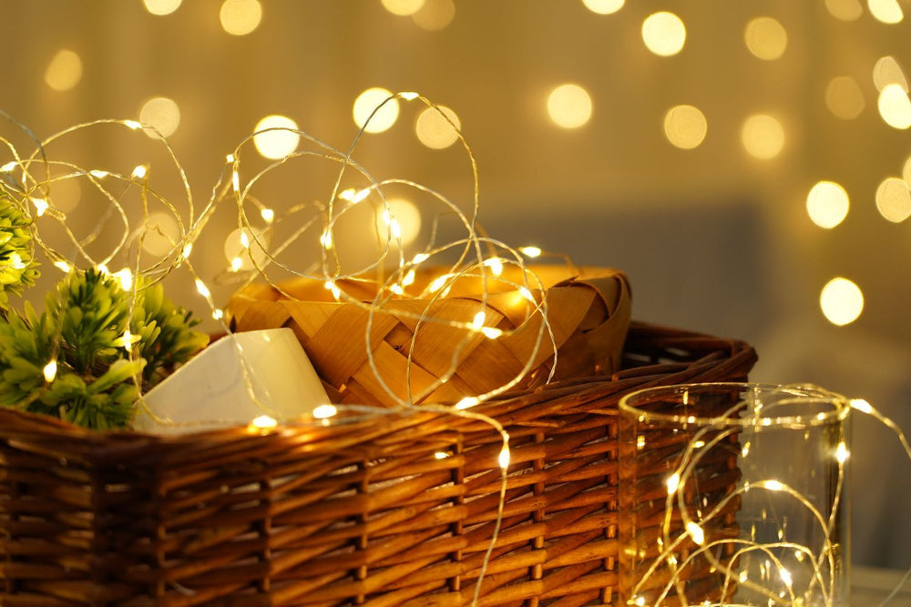 Guirlande lumineuse de Noël LED Modee 5m 50LED 3000K blanc chaud fil de cuivre à piles IP20 usage intérieur