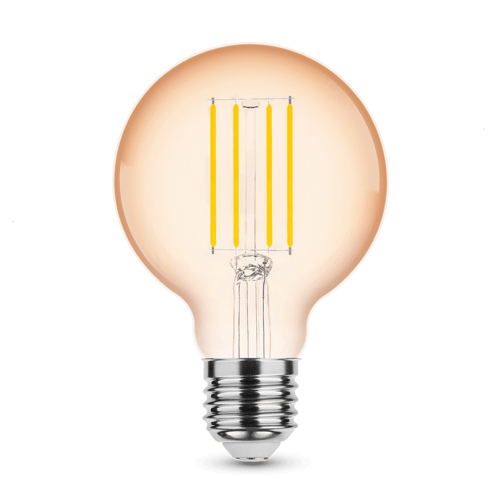 Modee LED Filament Amber Globe G80 4W E27 1800K 360 lumen 320° Glazen Lamp Niet-dimbaar
