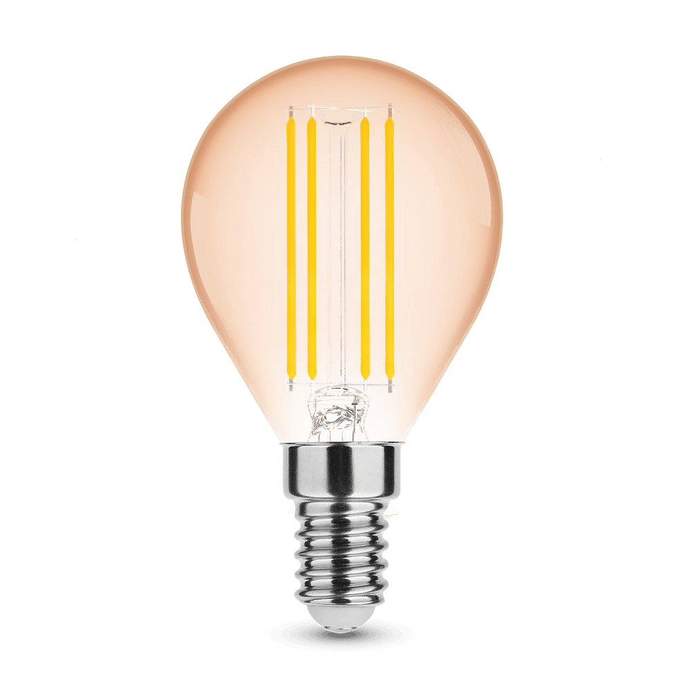 Modee LED Filament Ambre Mini Globe G45 E14 4W 1800K 360 lumens Faisceau 320° 220-240V Non Variable