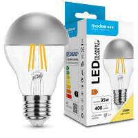 Ampoule LED Filament Modee A60 E27 4W 2700K 400 lumens 320° Verre à sommet argenté Non-variable