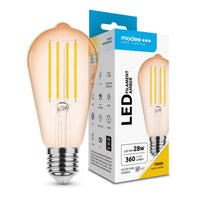 Modee LED Filament Lamp Amber ST58 4W E27 1800K 360 lumen 320° Glas 220-240V Niet-Dimbaar
