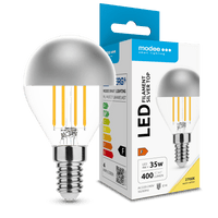 Modee LED filament lamp G45 Silver Top 4W E14 2700K 400 lumen 320° warm wit glas chroom