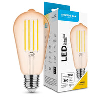 Modee LED filament lamp ST64 Amber 4W E27 1800K 360 lumen 320° niet dimbaar glas