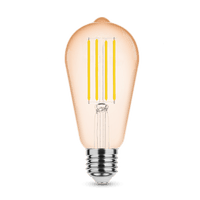 Modee LED filament lamp ST64 Amber 4W E27 1800K 360 lumen 320° niet dimbaar glas