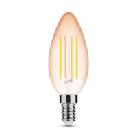 Ampoule LED Filament Bougie Modee C35 4W E14 Ambre 1800K 360 lumens 320° Lumière Chaude