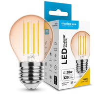 Modee LED Filament Globe Mini G45 4W E27 Amber 1800K 360 lumen 320° IP20