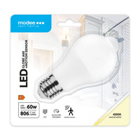 Modee LED Globe Intelligent A60 8.8W E27 4000K 806 lumens Ampoule avec capteur PIR faisceau 200° IP20