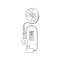 Modee LED Smart Strip 12W 3M IP20 met afstandsbediening, sensor, RGB + 2700K 480 lumen voor flexibele verlichting