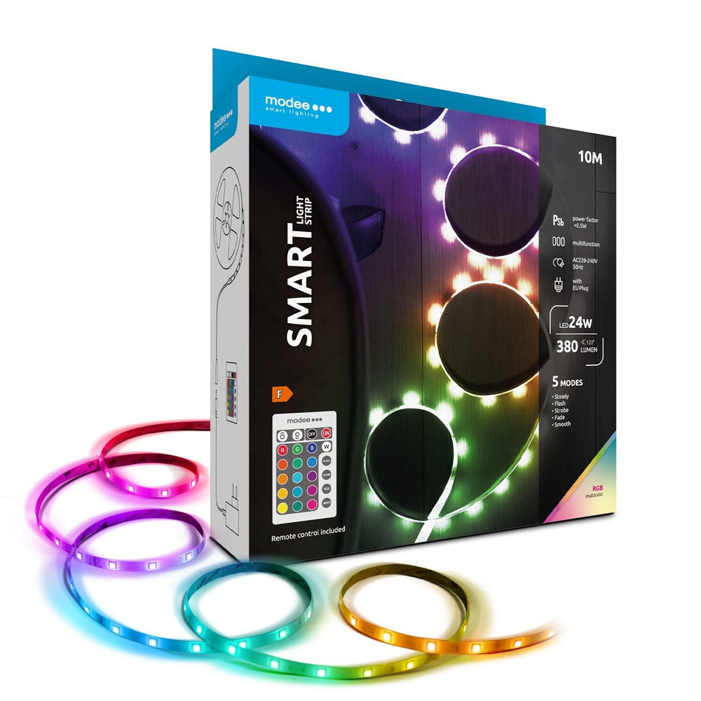 Modee LED Slimme Strip Licht 24W 220-240V IP20 RGB 380 lumen 10M met afstandsbediening