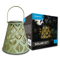 Modee LED Solar Lantaarn LT006, Metaal Rond, 2800-3200K Warm Licht, IP44 Buiten, Oplaadbare Batterij