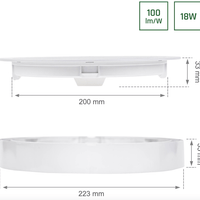Spectrum led plafonnière rond 18W vervangt 105W, 3000K, 2200 lumen, IP20, CRI >80, 110° stralingshoek