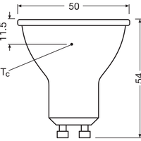 Performance LED Spot Reflector GU10 PAR16 4.5W 350 lumen 2700K 36D dimbaar vervangt 50W