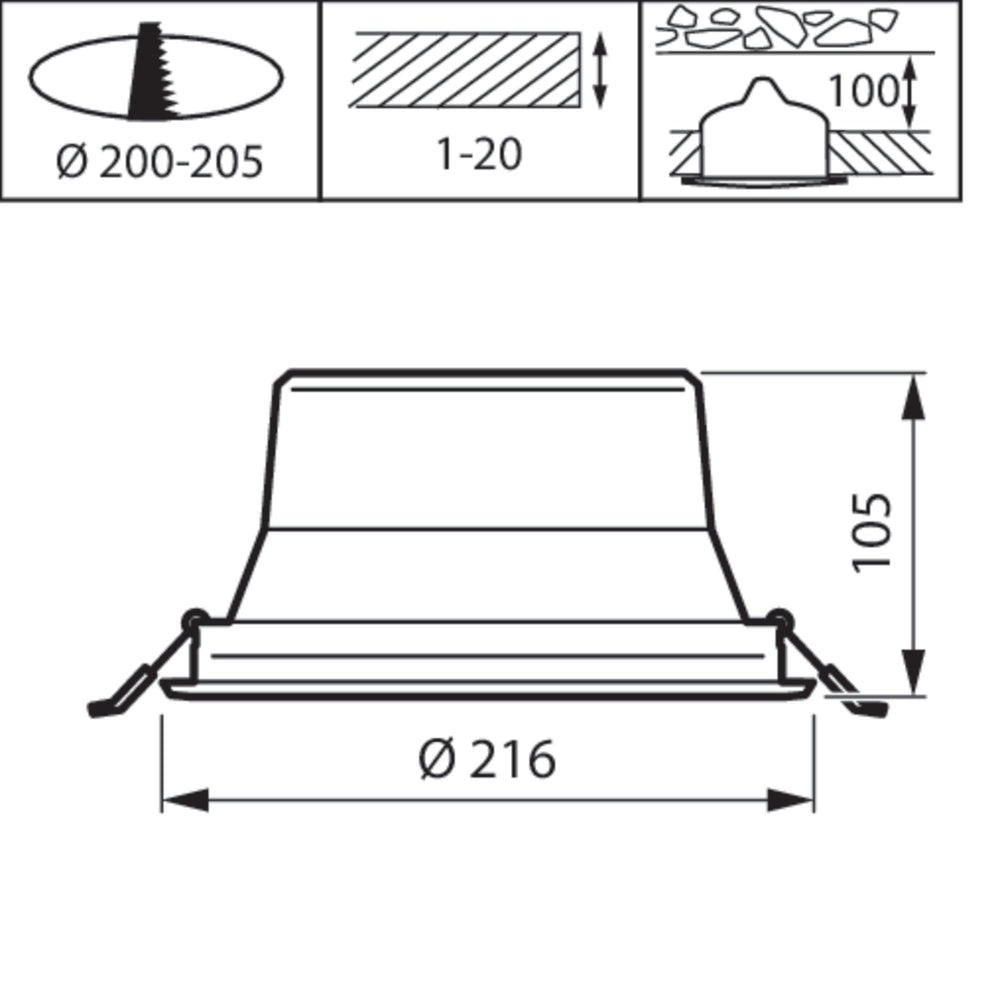 Philips CoreLine Downlight Gen5 LED 24.5W 4000K 2250 lumen DALI UGR19 IP20 Wit ⌀216mm