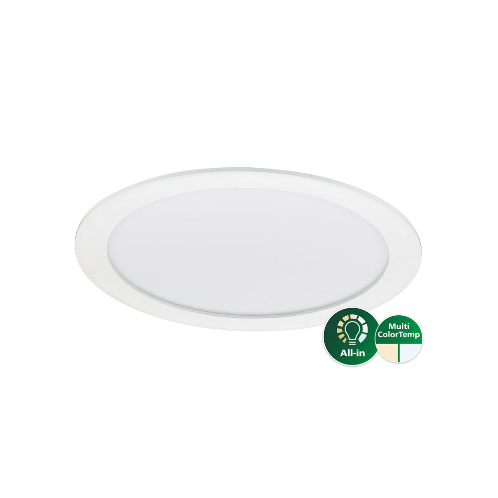 Philips CoreLine SlimDownlight DN145B LED 21W 3000K 4000K 2100 lumens Blanc IP20/44 Ø215mm