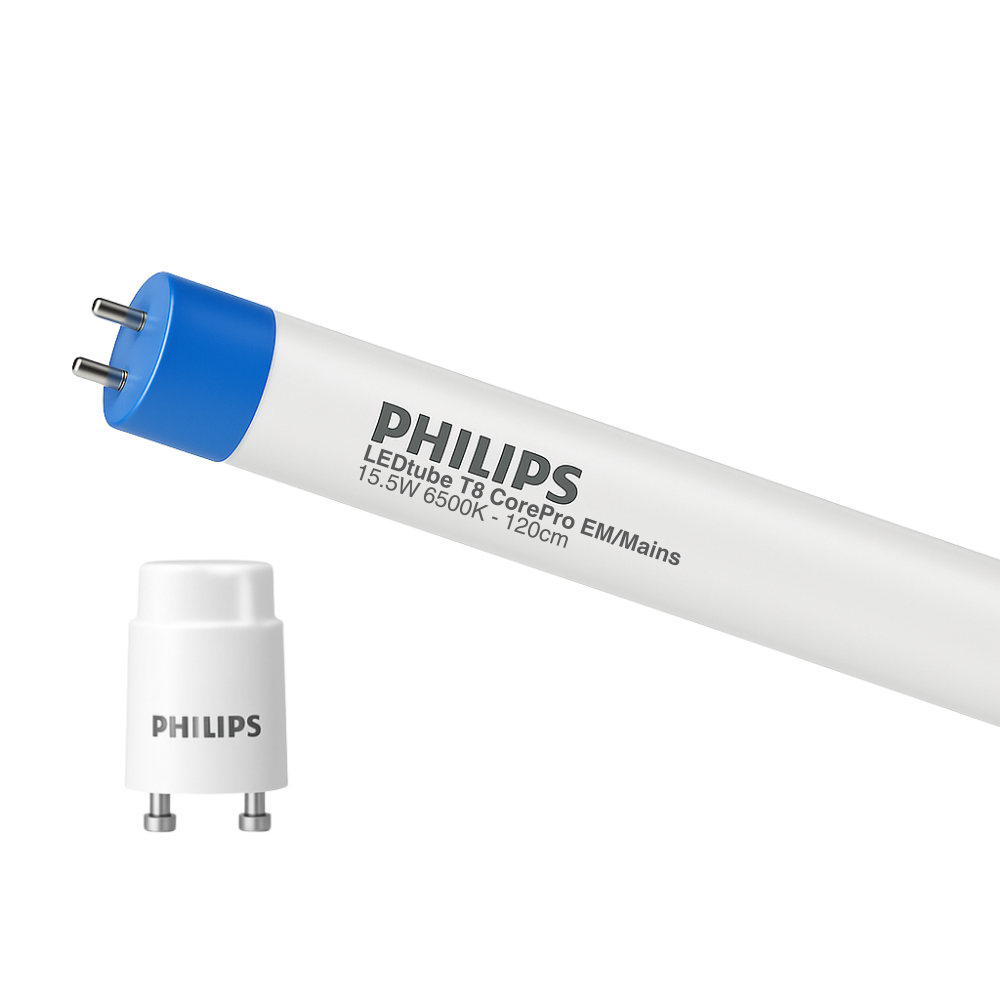 Philips CorePro LEDtube 1200mm 15.5W T8 6500K G13 1800 lumen 240° Koel Daglicht Glazen Buis