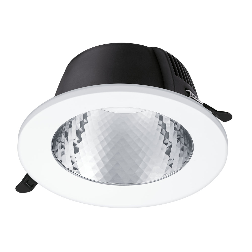 Philips DN070B downlight LED 12W 220-240V 3000K 1200 lumens faisceau 60° rond noir découpe 150mm IP20/54 CRI 80
