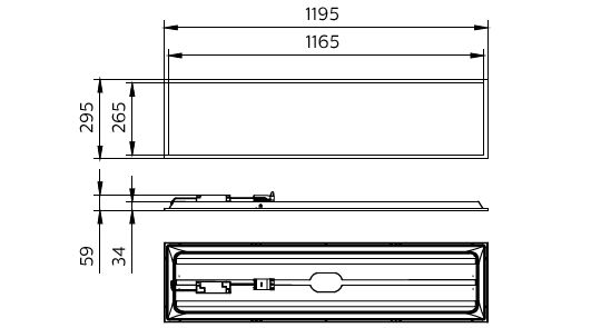 Panneau LED Philips 28W 3400 lumens 4000K blanc neutre 230V IP20 UGR23 CRI80 1195x295mm Blanc