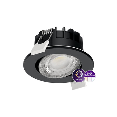 Philips LED inbouwspot RS071B 6W zwart, dimbaar, 2700K 3000K 4000K, 550 lumen, 40° bundel, IP65