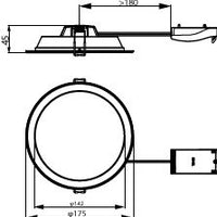 Philips Ledinaire SlimDownlight DN065B G4 LED 12W 1200 lumens 3000K 4000K 6500K Blanc IP20 IP44 Ø175mm
