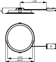 Philips Ledinaire SlimDownlight LED downlight 19W 2000 lumen 3000K 4000K 6500K IP20/44 Wit Ø225mm