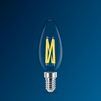 Philips LED Kaars 3.4W E14 B35 Helder Warm Glow 2200-2700K dimbaar 470 lumen 90CRI glazen lamp