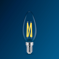 Ampoule bougie LED Philips 2,5W E14 B35 verre clair, dimmable Warm Glow 2200K-2700K 340 lumens CRI 90