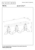 Lucide picto 3xGU10 plafonnier LED bleu pour chambre d'enfant