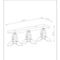 Lucide PICTO plafondspot voor kinderkamer, 3xGU10, 35W max, Metaal, Blauw Grijs, IP20, modern design