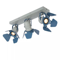 Lucide picto 3xGU10 plafonnier LED bleu pour chambre d'enfant