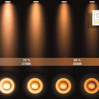 Lucide Zefix LED plafondspot gu10 2200K-3000K zwart dim to warm