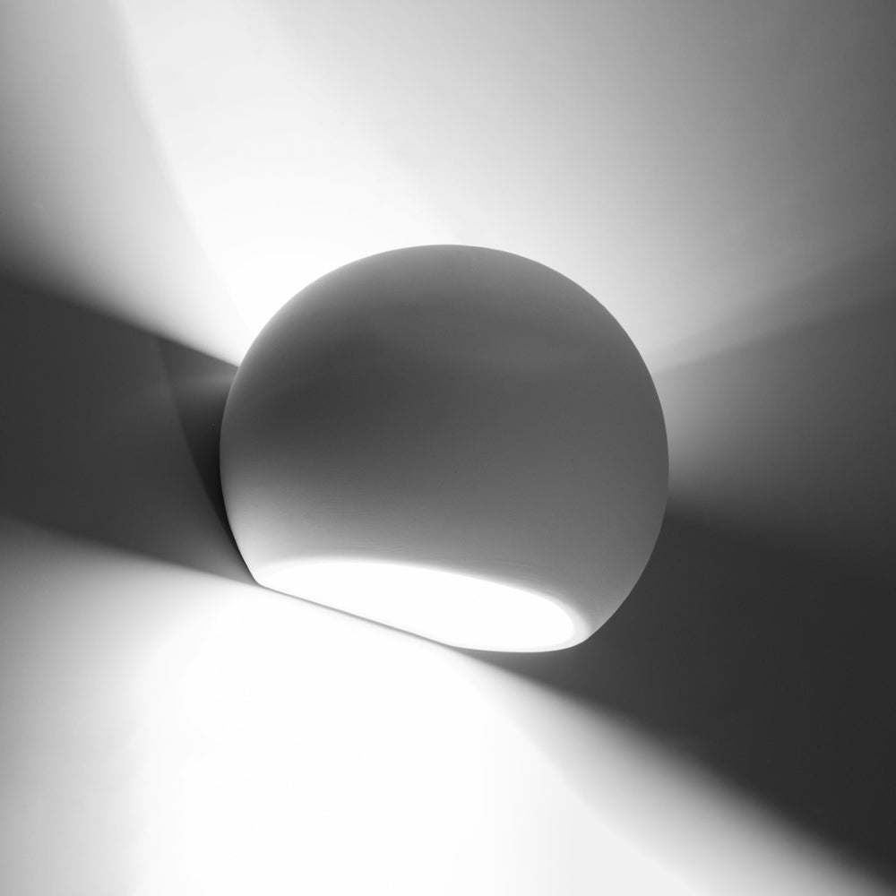 Applique murale en céramique Sollux Lighting globe blanc à douille E27 compatible LED 60W