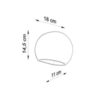Applique murale en céramique Sollux Lighting globe blanc à douille E27 compatible LED 60W