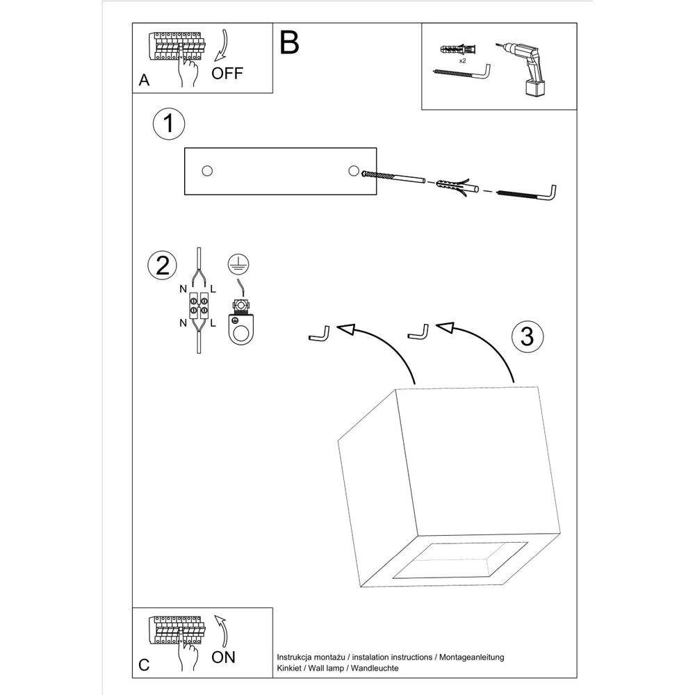 LED Wandlamp beton LEO - 1 x G9 aansluiting 