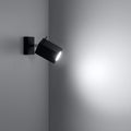 Applique murale Sollux Lighting MERIDA Noire, compatible LED, Aluminium, IP20, 220-240V, certifiée CE RoHS