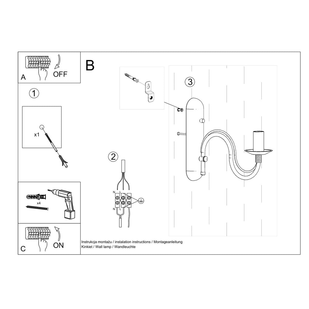 Wandlamp MINERWA zwart