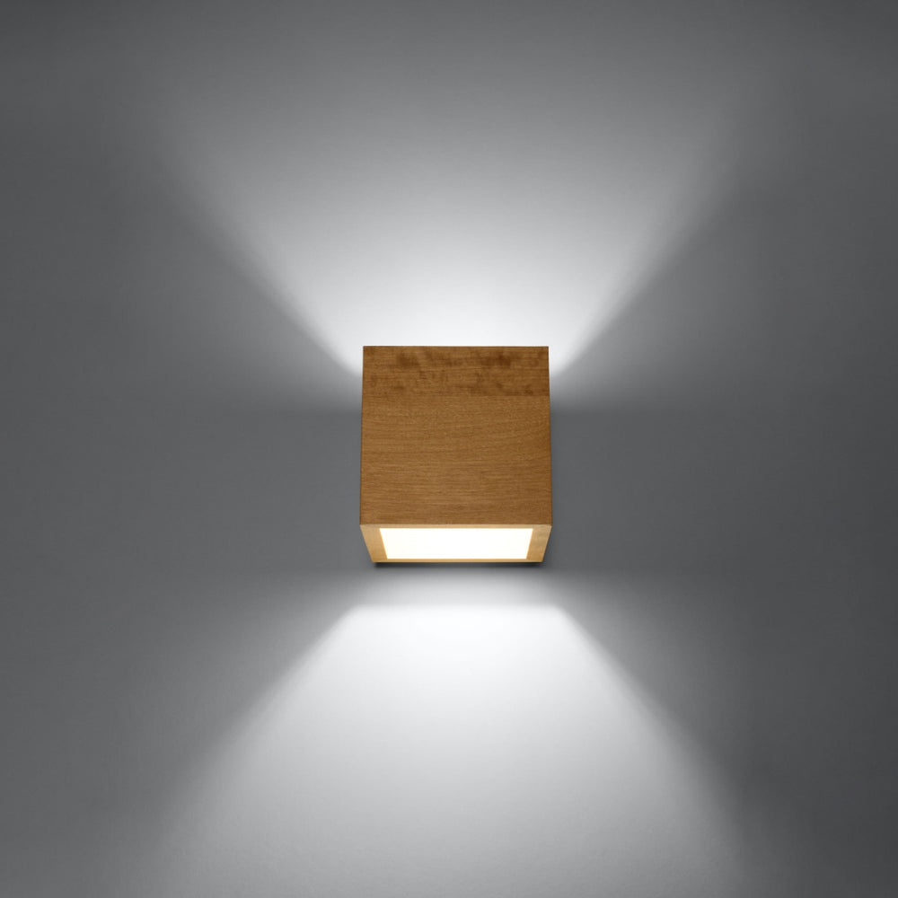 Wandlamp QUAD natuurlijk hout