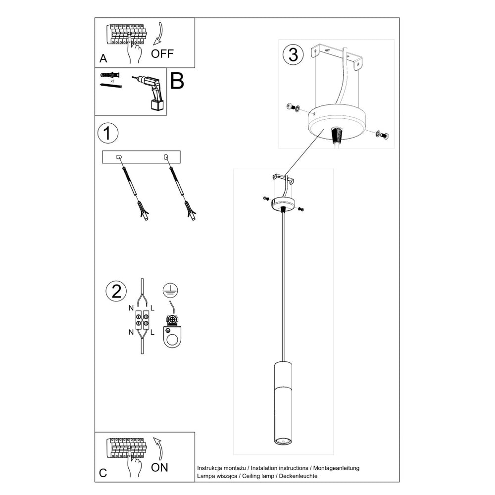 LED Hanglamp wit beton BORGIO - 1 x GU10 aansluiting