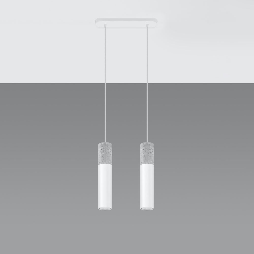 Suspension LED Sollux Lighting Borgio 2 béton blanc 2 GU10 40W