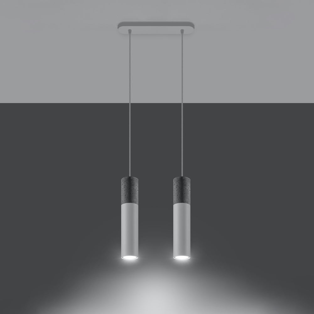 Suspension LED Sollux Lighting Borgio 2 béton blanc 2 GU10 40W