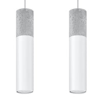 Suspension LED Sollux Lighting Borgio 2 béton blanc 2 GU10 40W