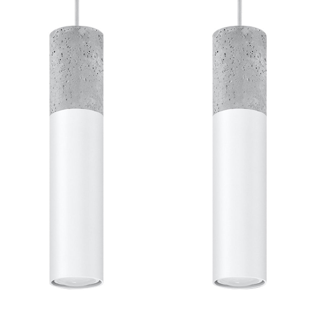 Suspension LED Sollux Lighting Borgio 2 béton blanc 2 GU10 40W