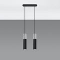 Suspension LED Sollux Lighting BORGIO Béton Noir, 2x GU10, IP20, Aluminium Acier, CE RoHS