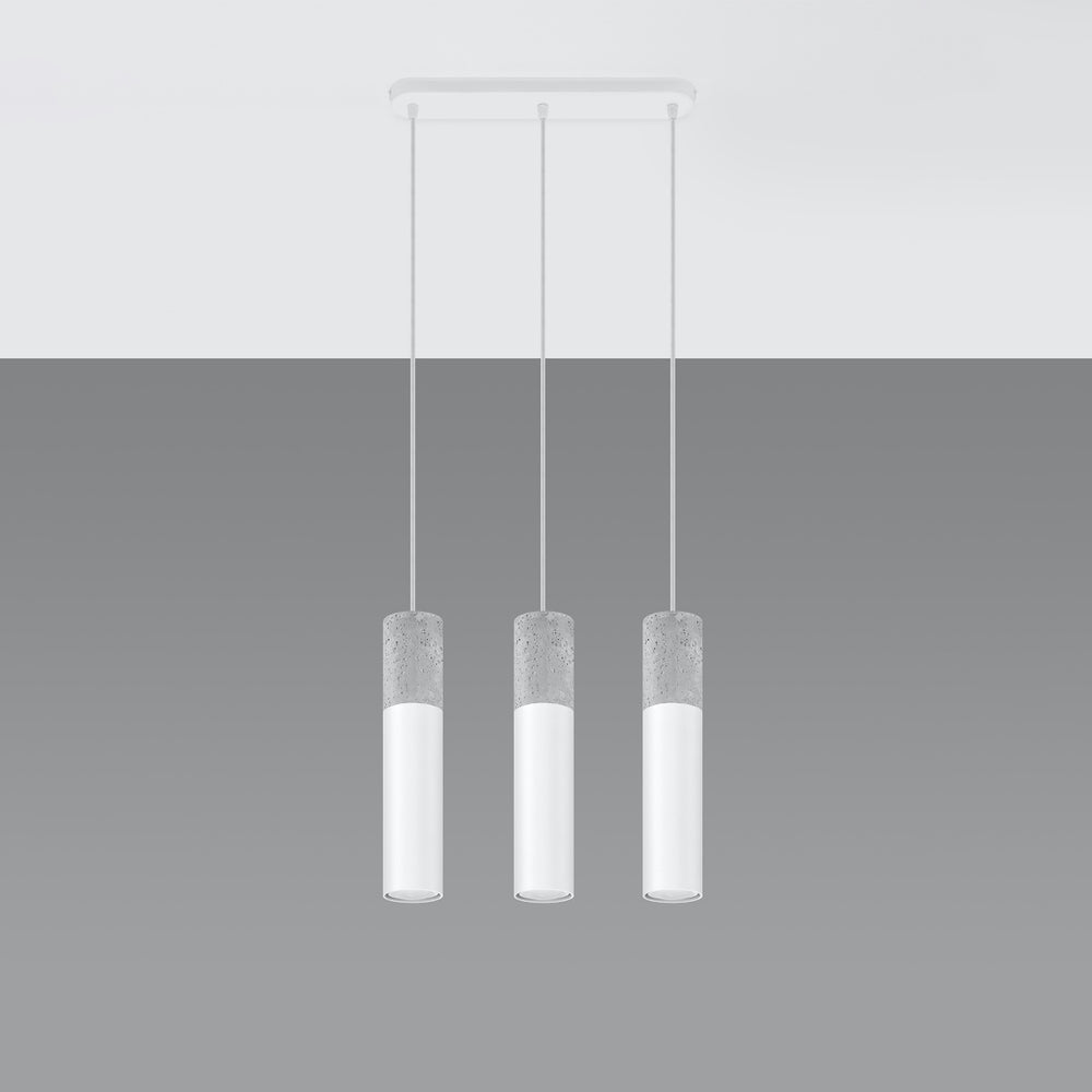 LED Hanglamp wit beton BORGIO - 3 x GU10 aansluiting