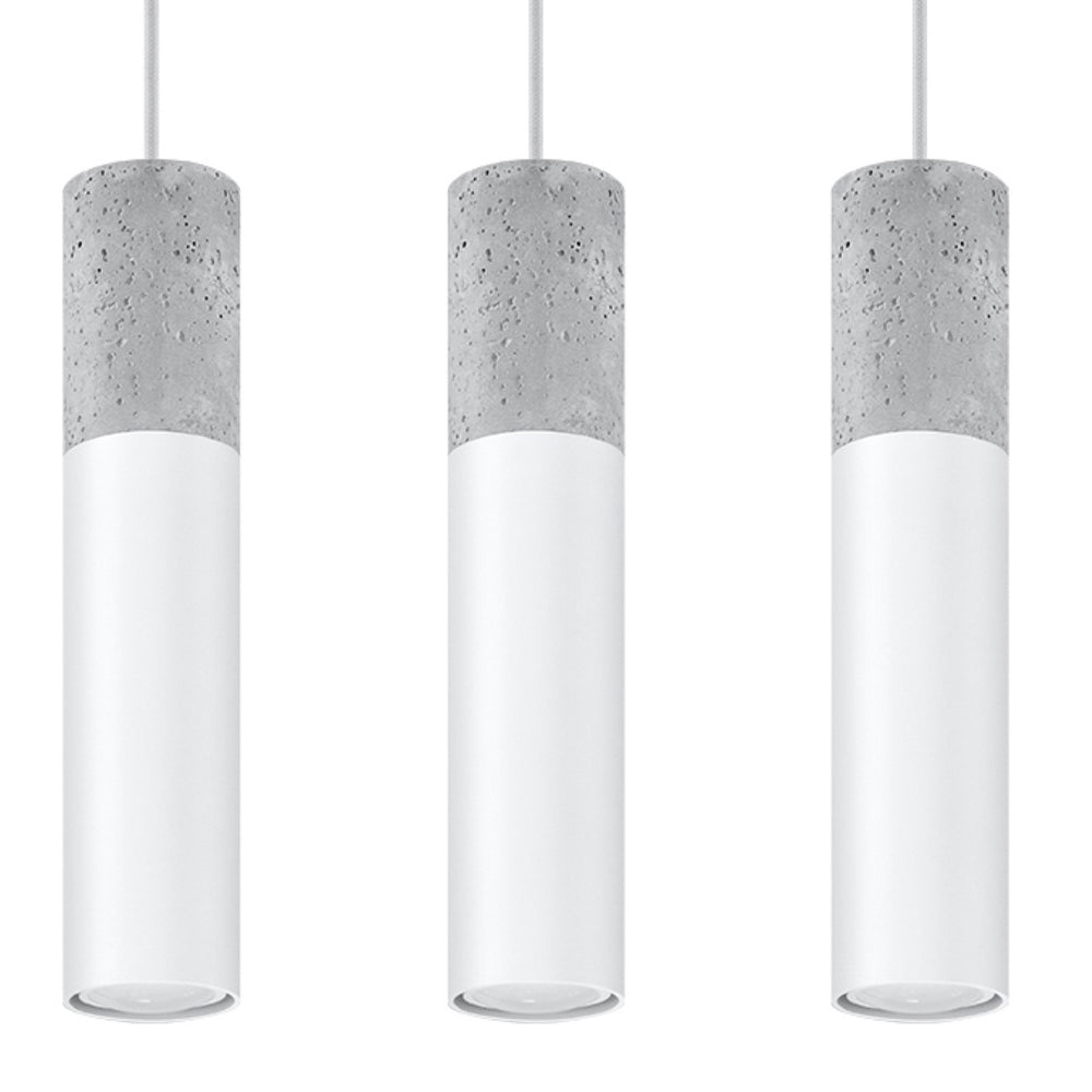LED Hanglamp wit beton BORGIO - 3 x GU10 aansluiting