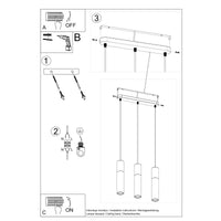 LED Hanglamp wit beton BORGIO - 3 x GU10 aansluiting