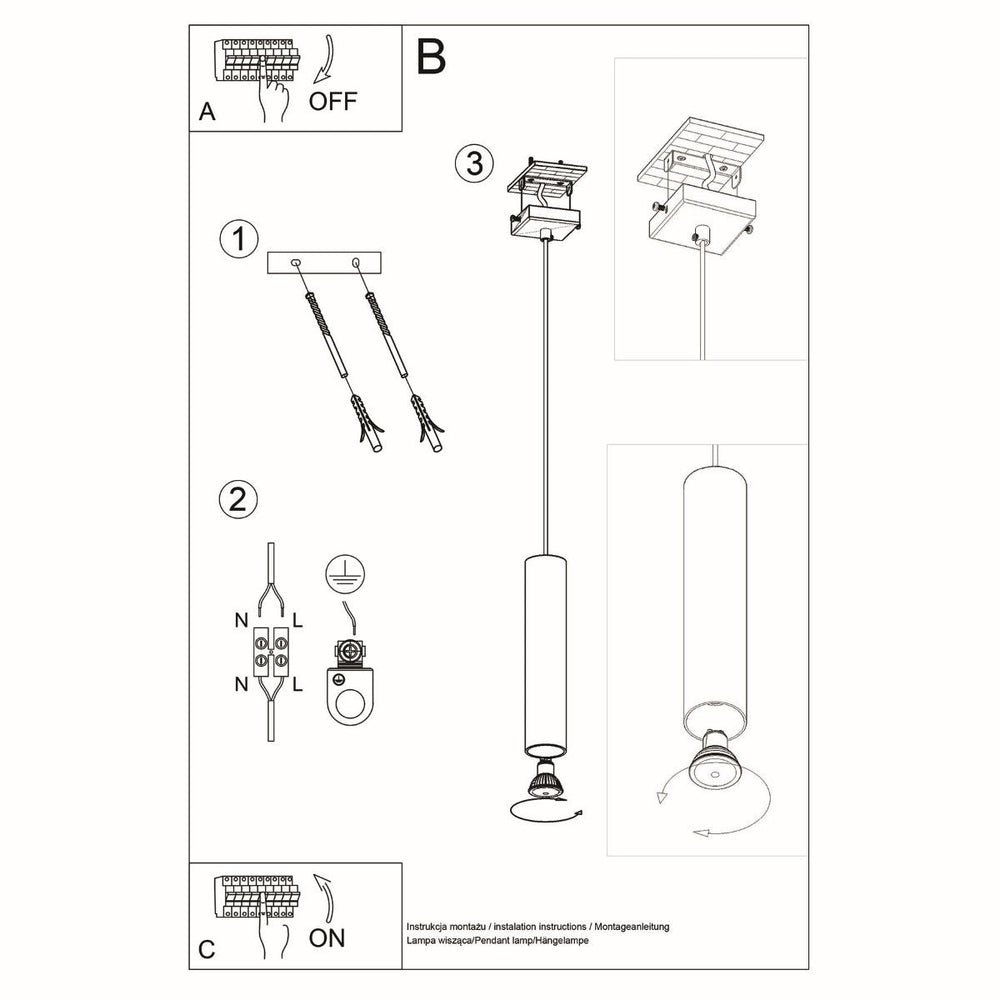LED Hanglamp wit LAGOS - 1 x GU10 aansluiting